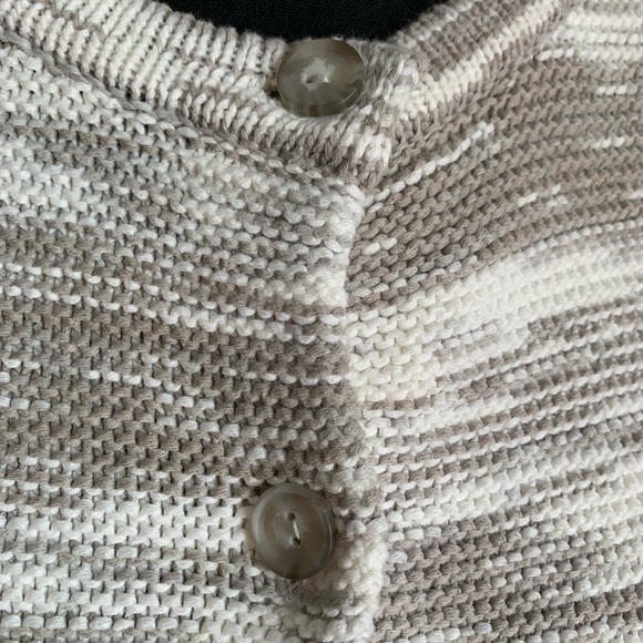 Lands’ End 💯% Cotton Women’s White Gray Button Down Cardigan Sweater Size Small - Picture 14 of 17
